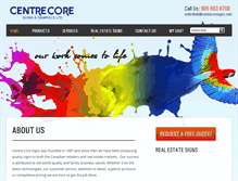 Tablet Screenshot of centrecoresigns.com